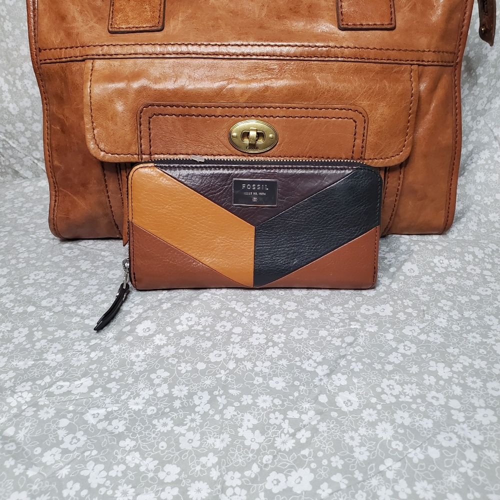 Fossil Stanton Satchel Fossil Dawson Wallet - image 2